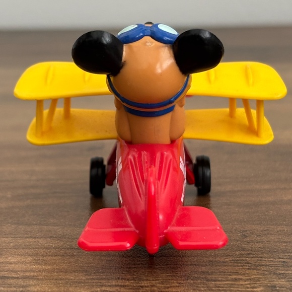 VINTAGE Walt Disney MICKEY MOUSE Diecast Airplane By Tomy Toy Biplane 1970-80's - Picture 7 of 10